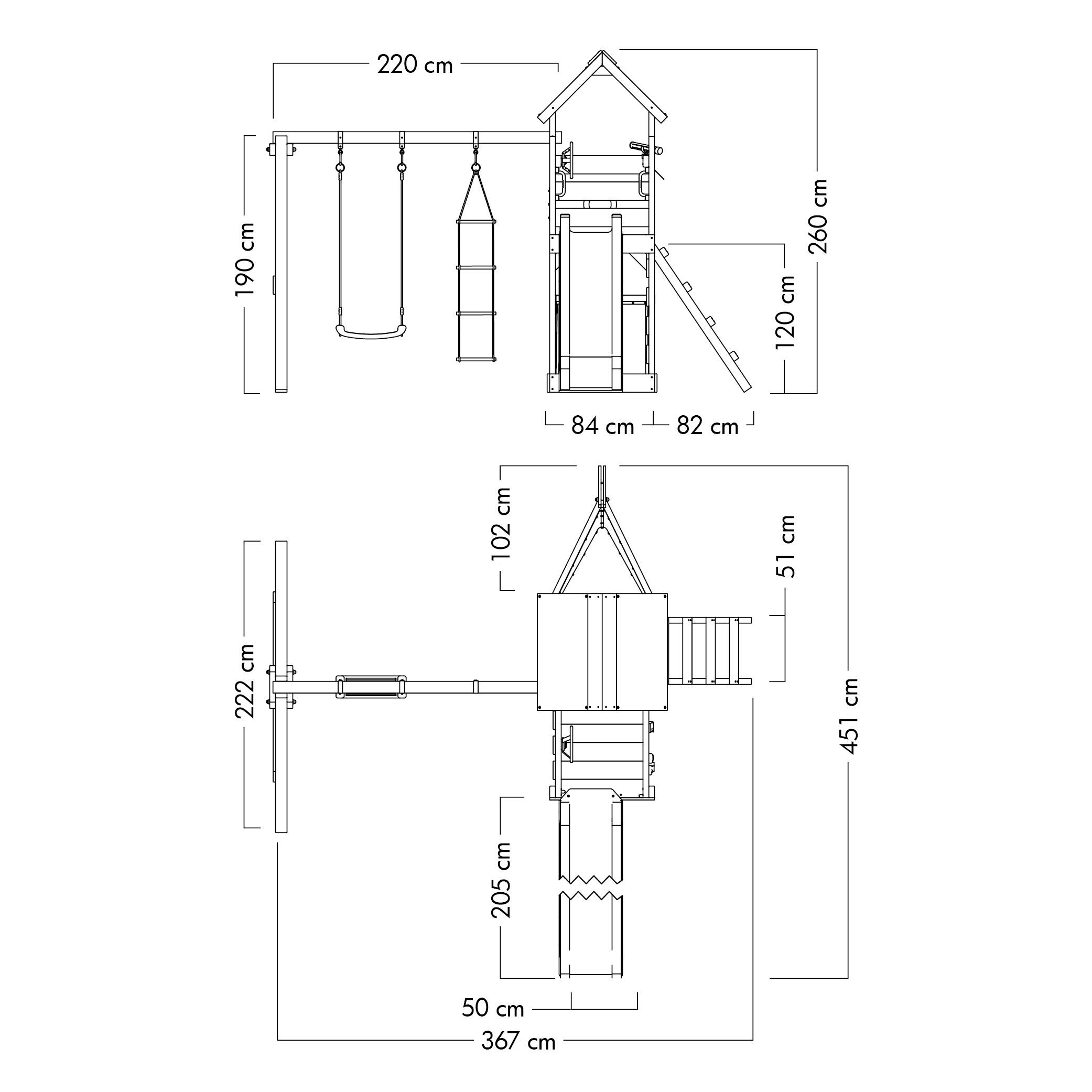 SeaFlyer speeltoren met schommel & blauwe glijbaan 6/7