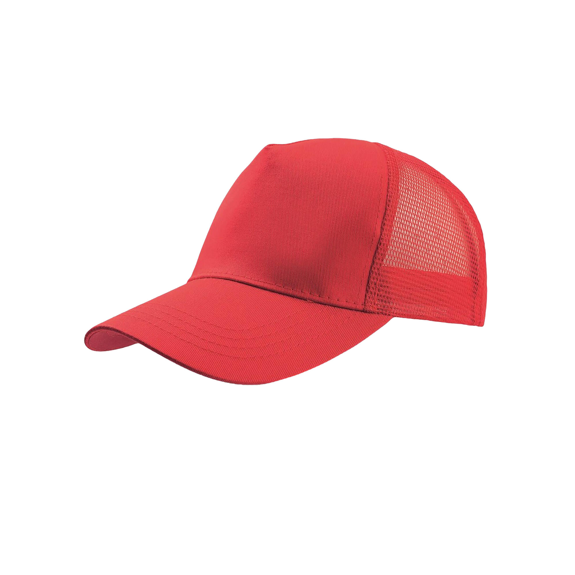 ATLANTIS Rapper Cotton 5 Panel Trucker Cap (Red/Red)