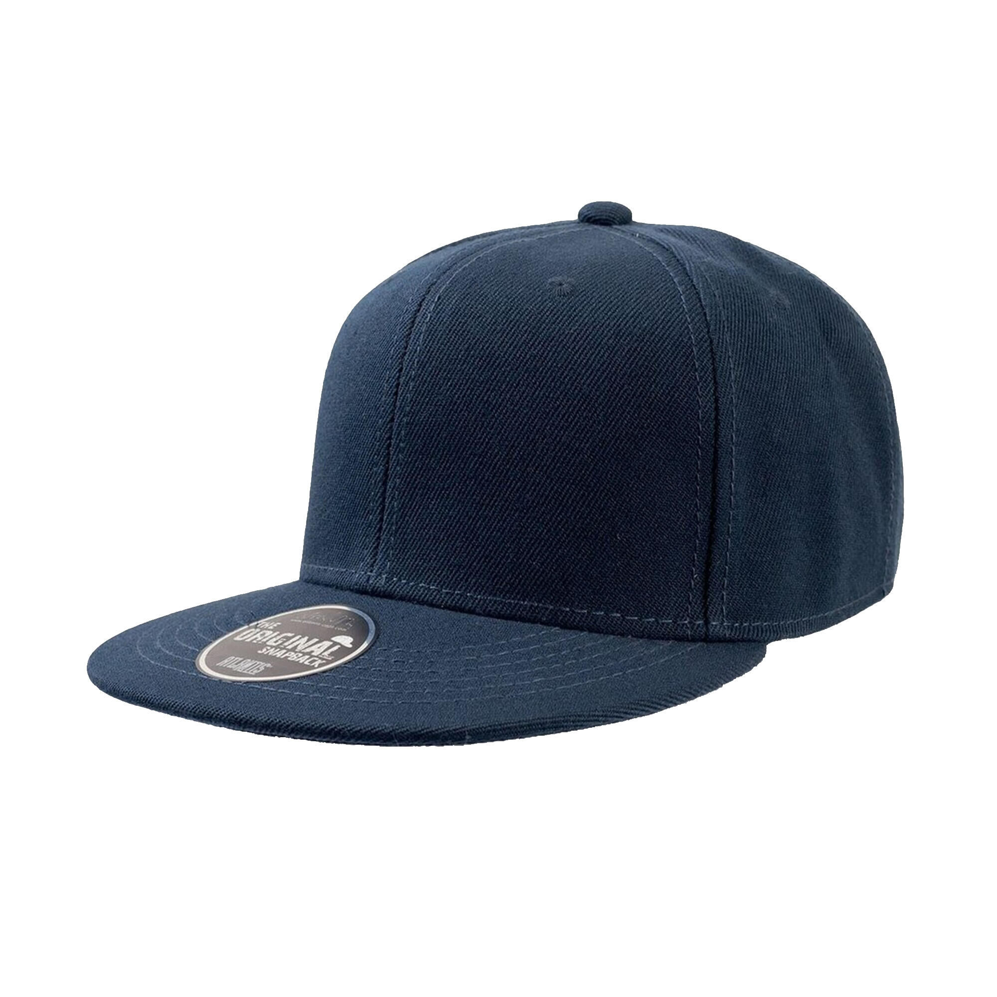 ATLANTIS Children/Kids Flat Visor 6 Panel Snap Back Cap (Pack of 2) (Navy)