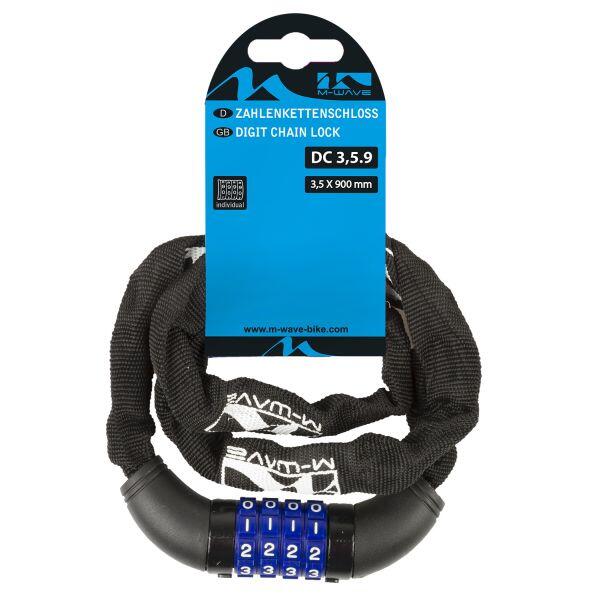 Zamek Łańcuchowy Z Zamkiem Szyfrowym Ø3,5*900 Mm - Czarny