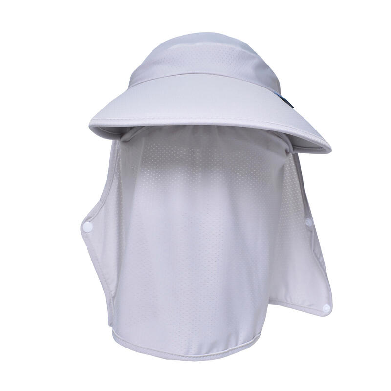 Women Visor Wide Brim Sun Protection Outdoor Hat - Light Grey