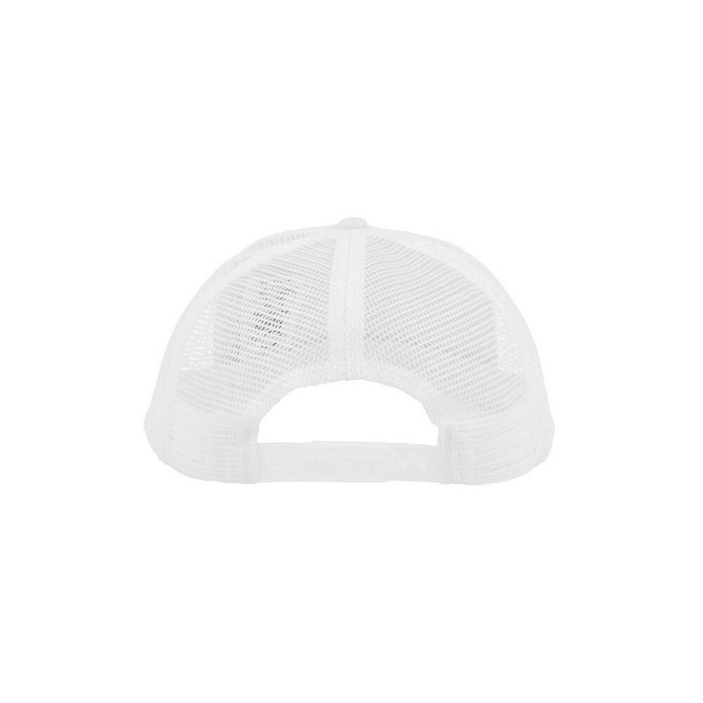 Rapper Destroyed 5 Panel Weathered Trucker Cap (White/White) 2/5