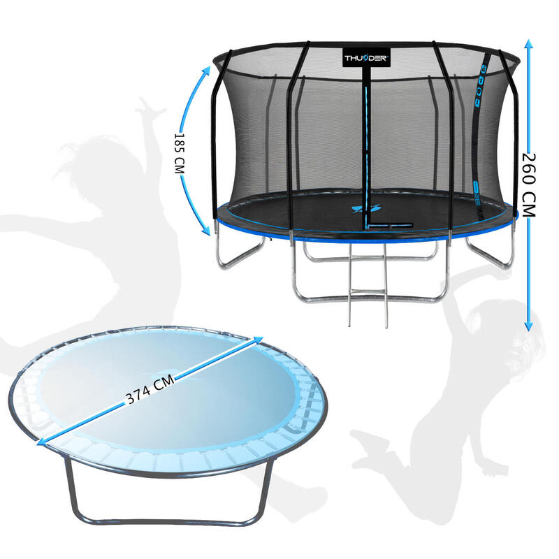 Trampolina de grădină pentru copii Thunder Inside Elite Blue 12FT