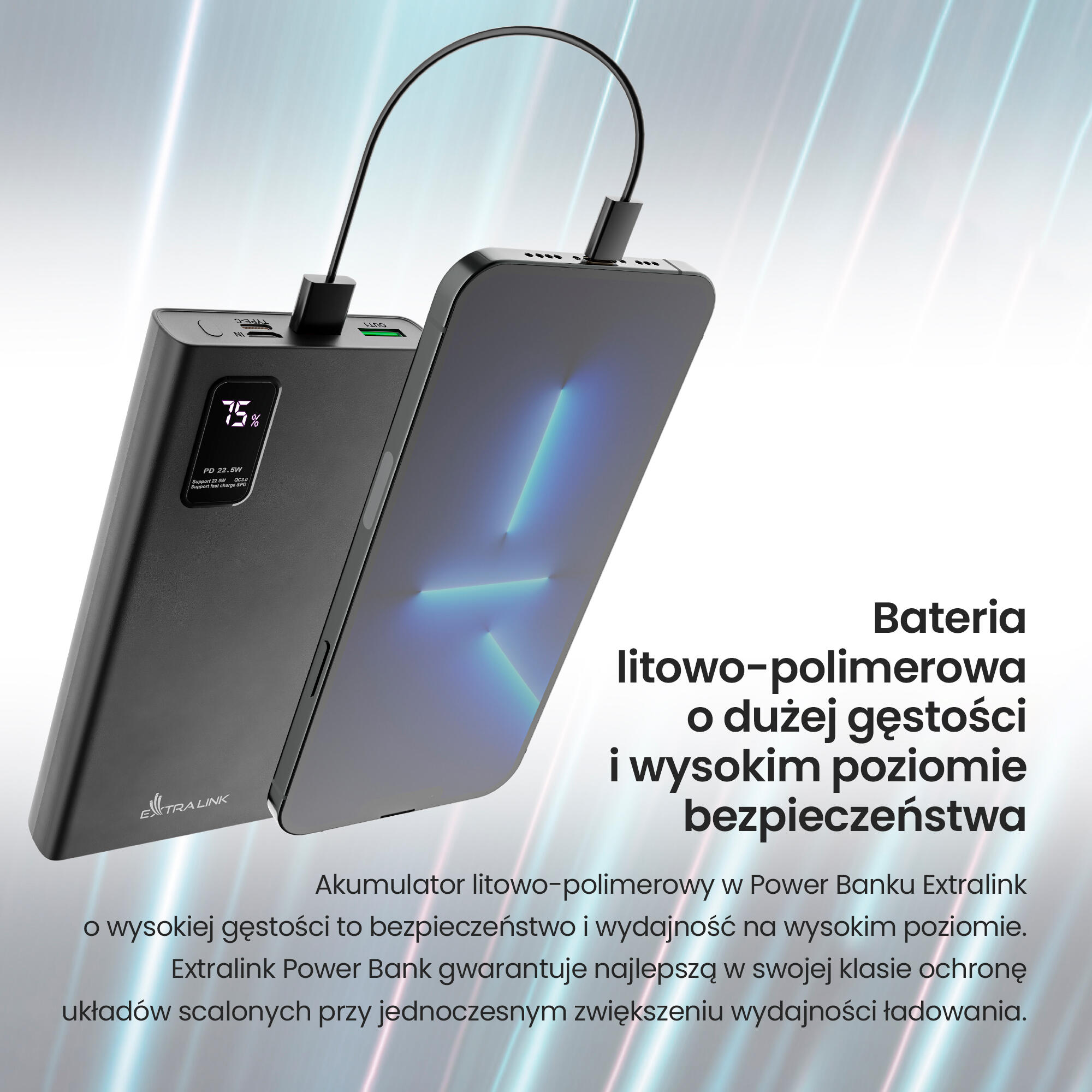 Powerbank Extralink EPB-067B 10000mAh 6/7