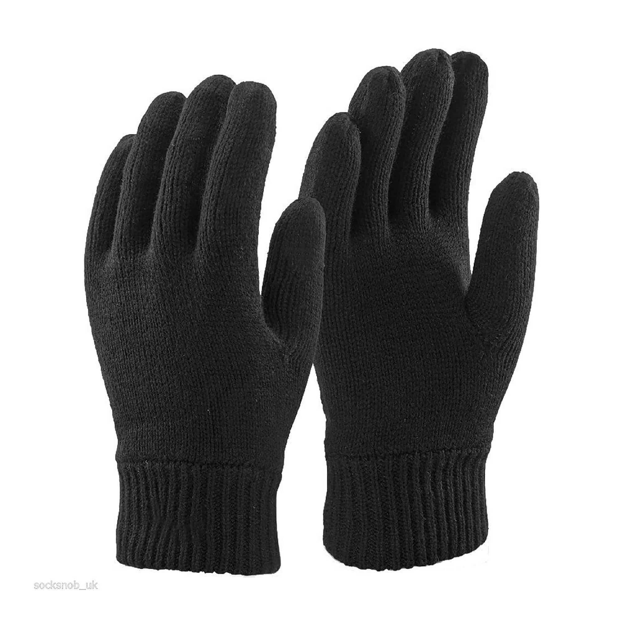 Mens 3M Black Thinsulate Thermal Lined Winter Gloves 1/3