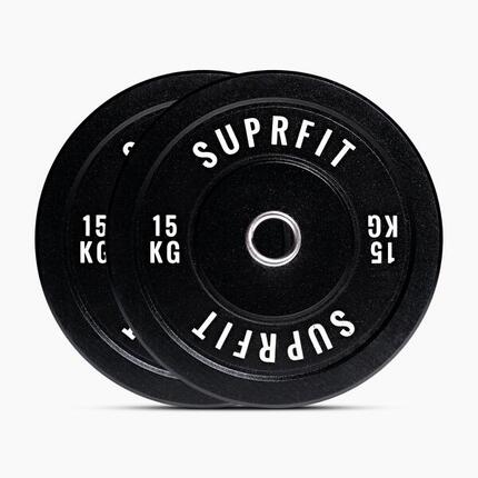 Suprfit HI-TEMP White Logo Bumper Plates (paire) - 15 kg