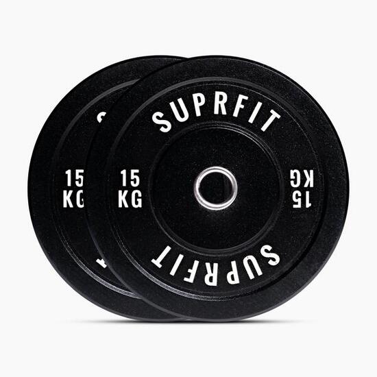 Suprfit HI-TEMP White Logo Bumper Plates (paire) - 15 kg