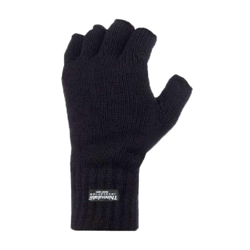Mens 3M Thinsulate Thermal Insulated Black Fingerless Gloves THINSULATE