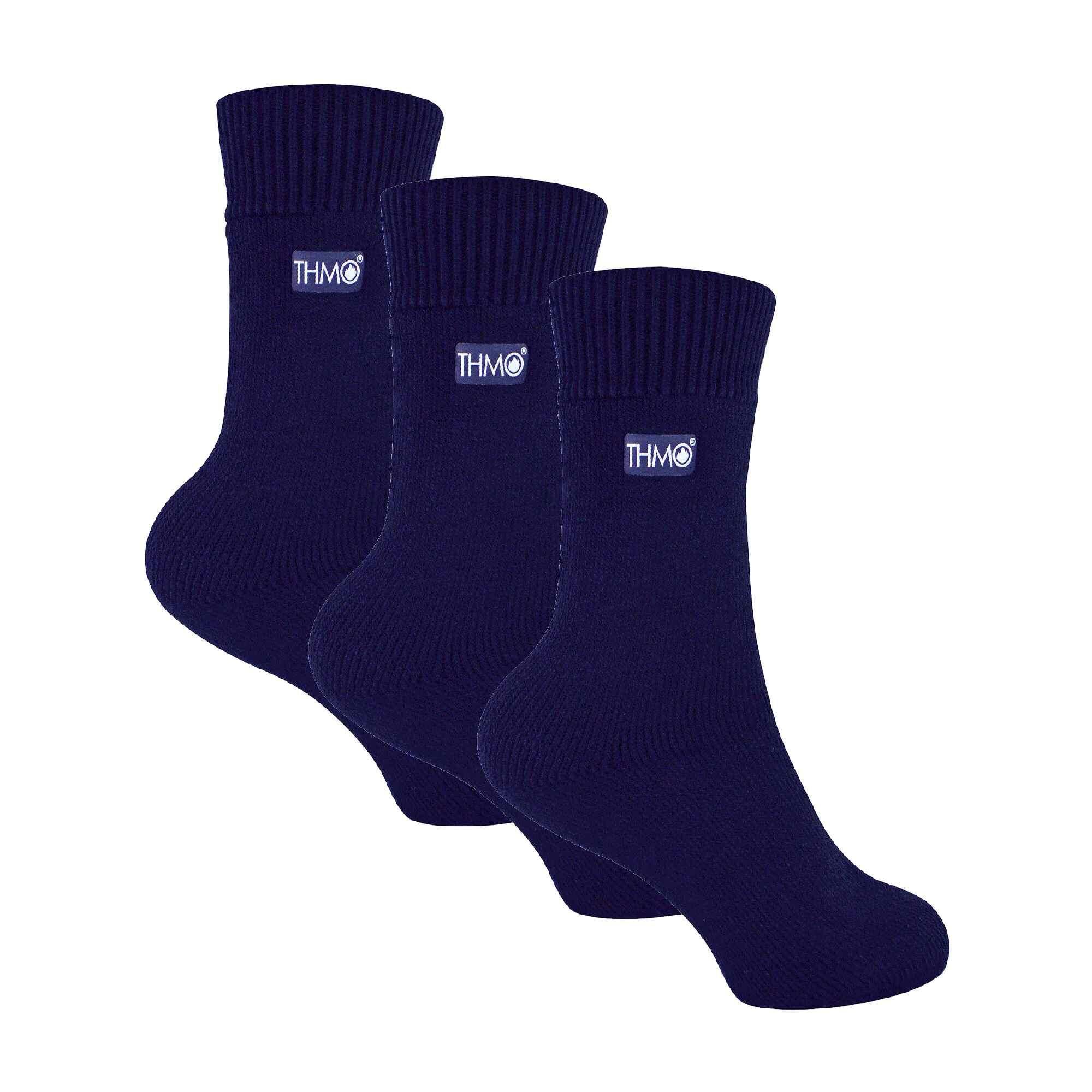 THMO 3 Pairs Kids Thermal Socks | Ribbed Soft Top Fleece Fluffy Inner Warm Socks