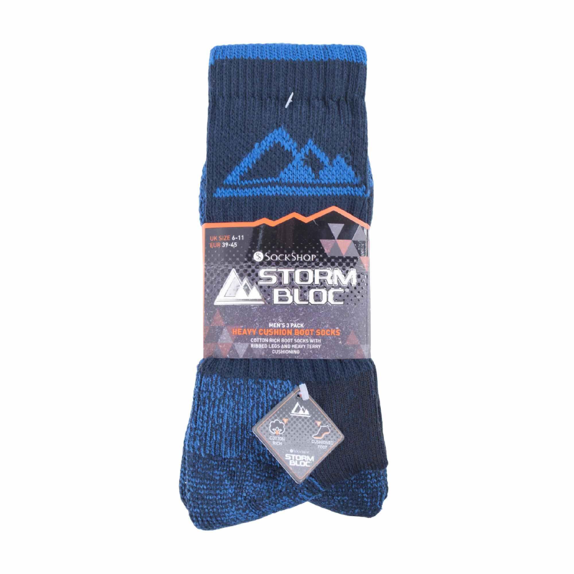 3 Pairs Mens Heavy Cushioned Breathable Outdoor Cotton Hiking Socks 2/6