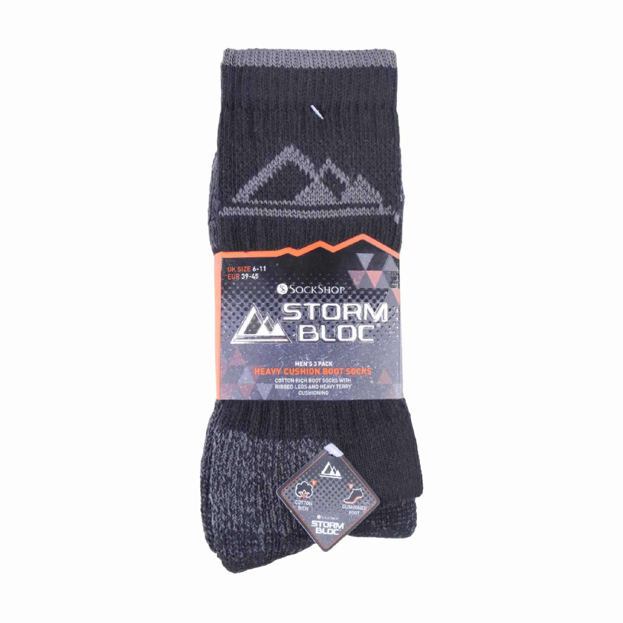 3 Pairs Mens Heavy Cushioned Breathable Outdoor Cotton Hiking Socks 2/6