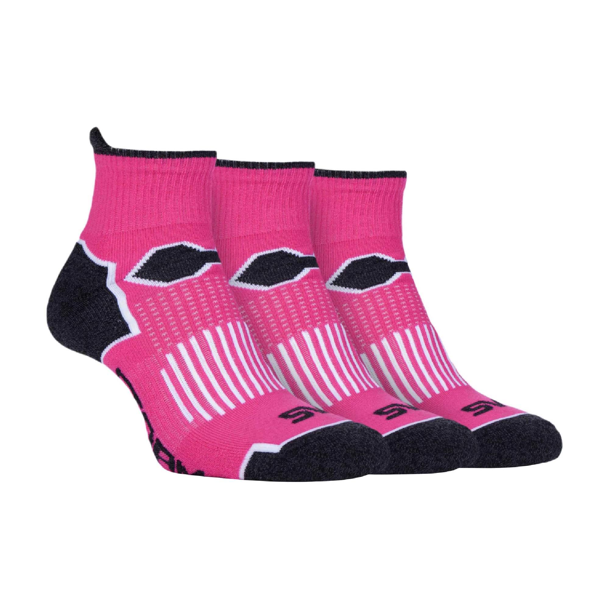 STORM BLOC 3 Pack Ladies Short Ankle Running Sports Socks with Arch Support