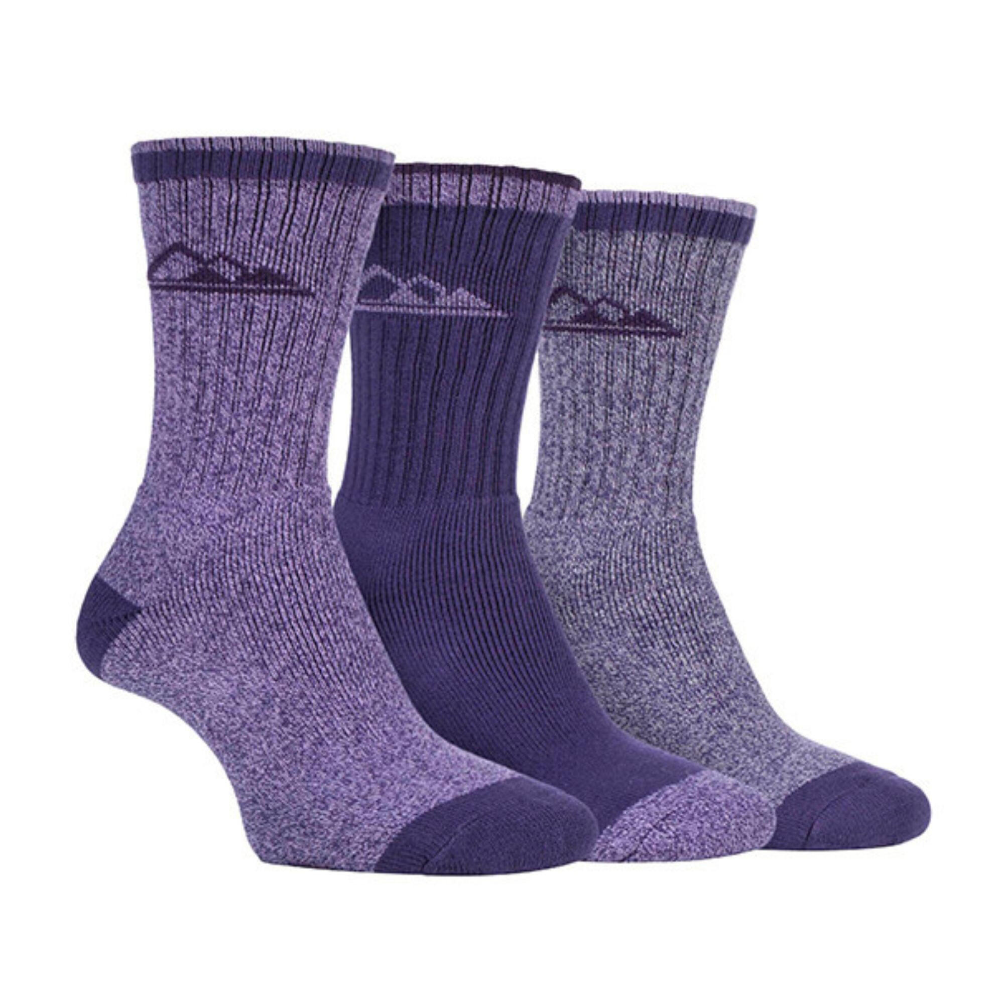 3 Pairs Ladies Lightweight Breathable Hiking Socks with Arch Support 1/7