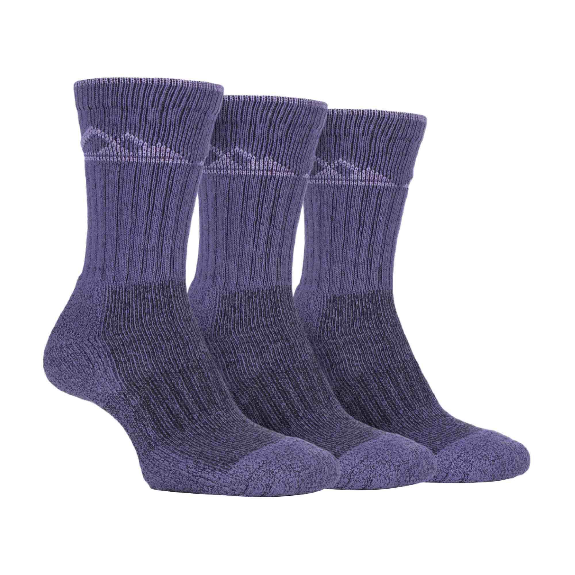 STORM BLOC 3 Pack Ladies Cushion Sole Outdoor Cotton Rich Hiking Boot Socks
