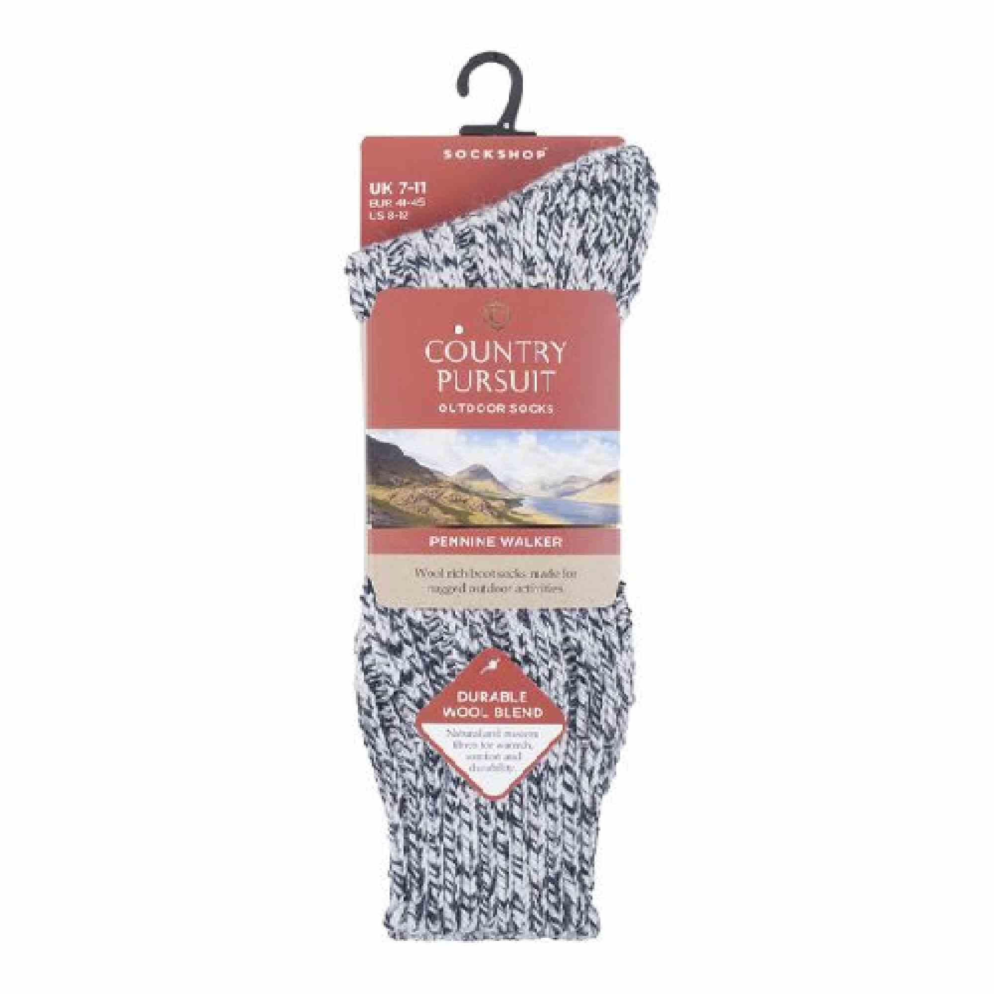 1 Pack Mens Pennine Walker Heavy Wool Hiking Socks 2/3