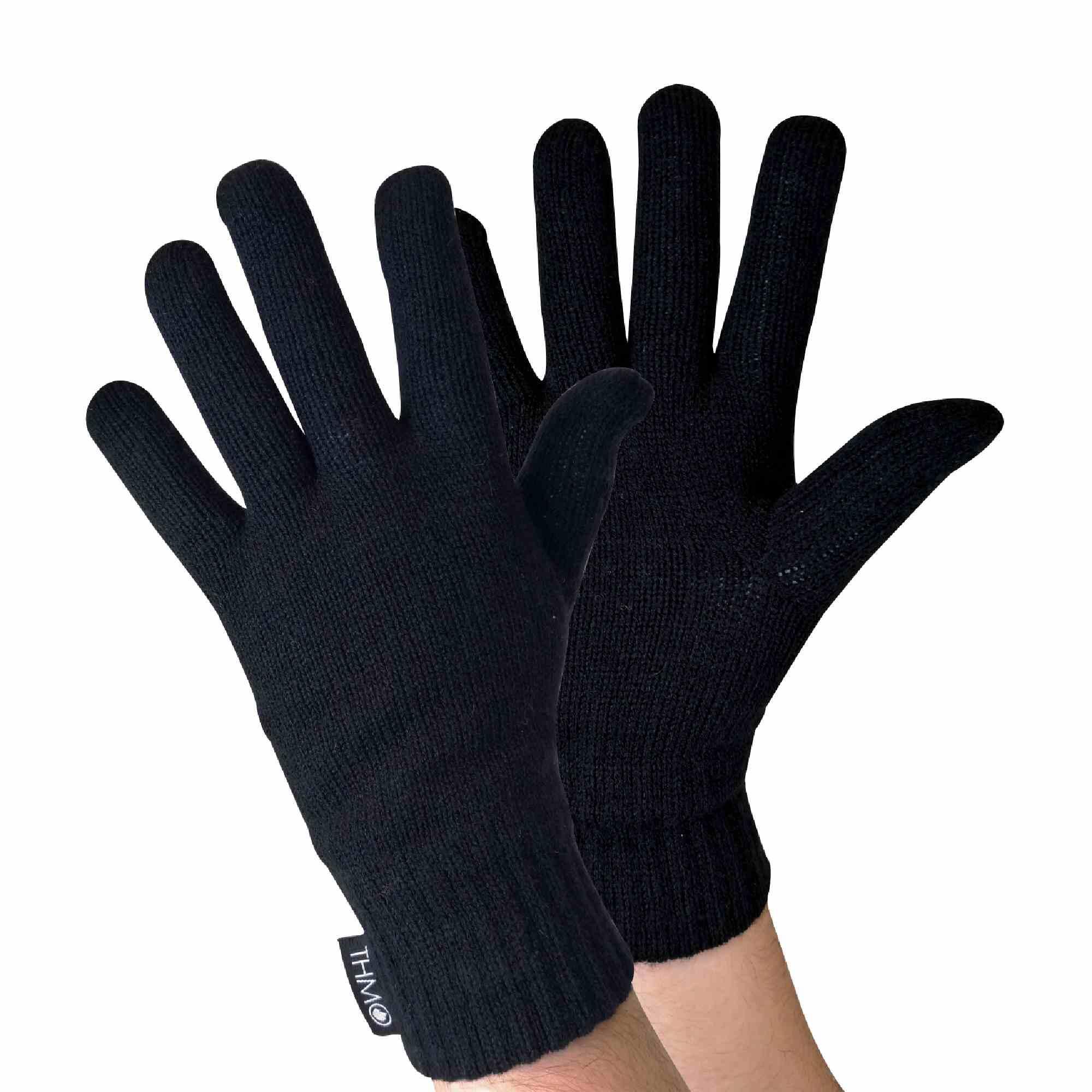 Mens Thinsulate Warm Acrylic Knitted Thermal Hat & Gloves Set for Winter 2/4