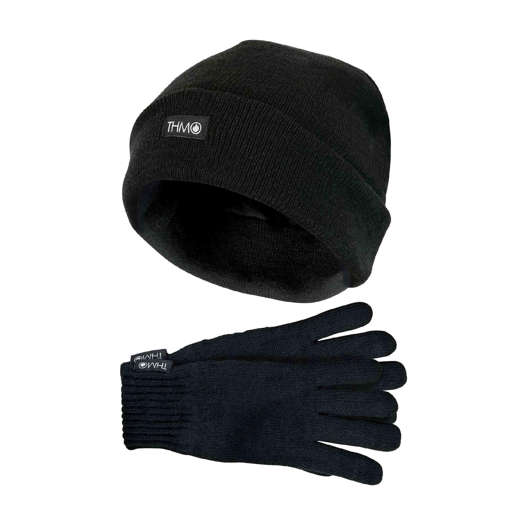 THMO Mens Thinsulate Warm Acrylic Knitted Thermal Hat & Gloves Set for Winter