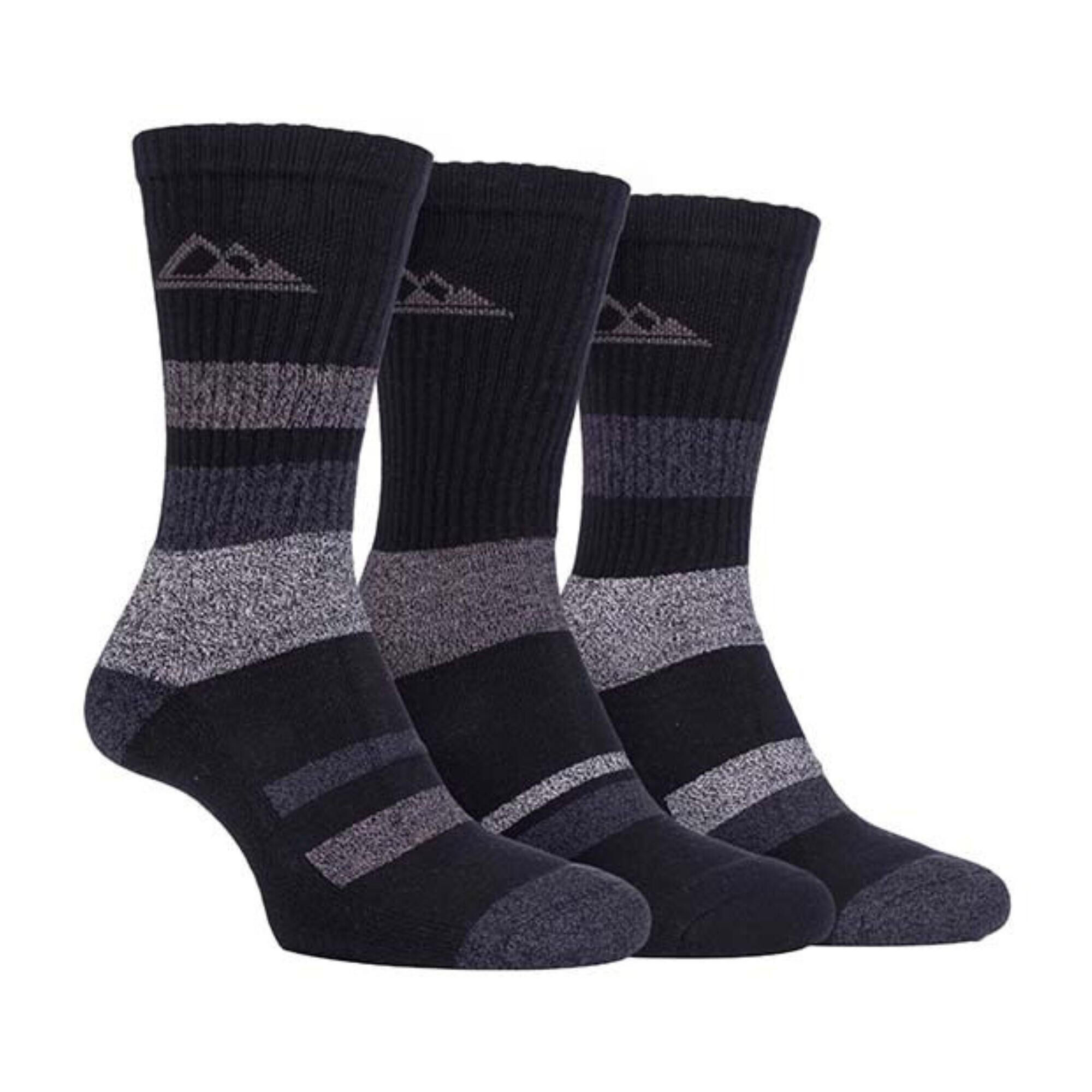 STORM BLOC 3 Pairs Ladies Anti Blister Cotton Hiking Socks with Padded Sole
