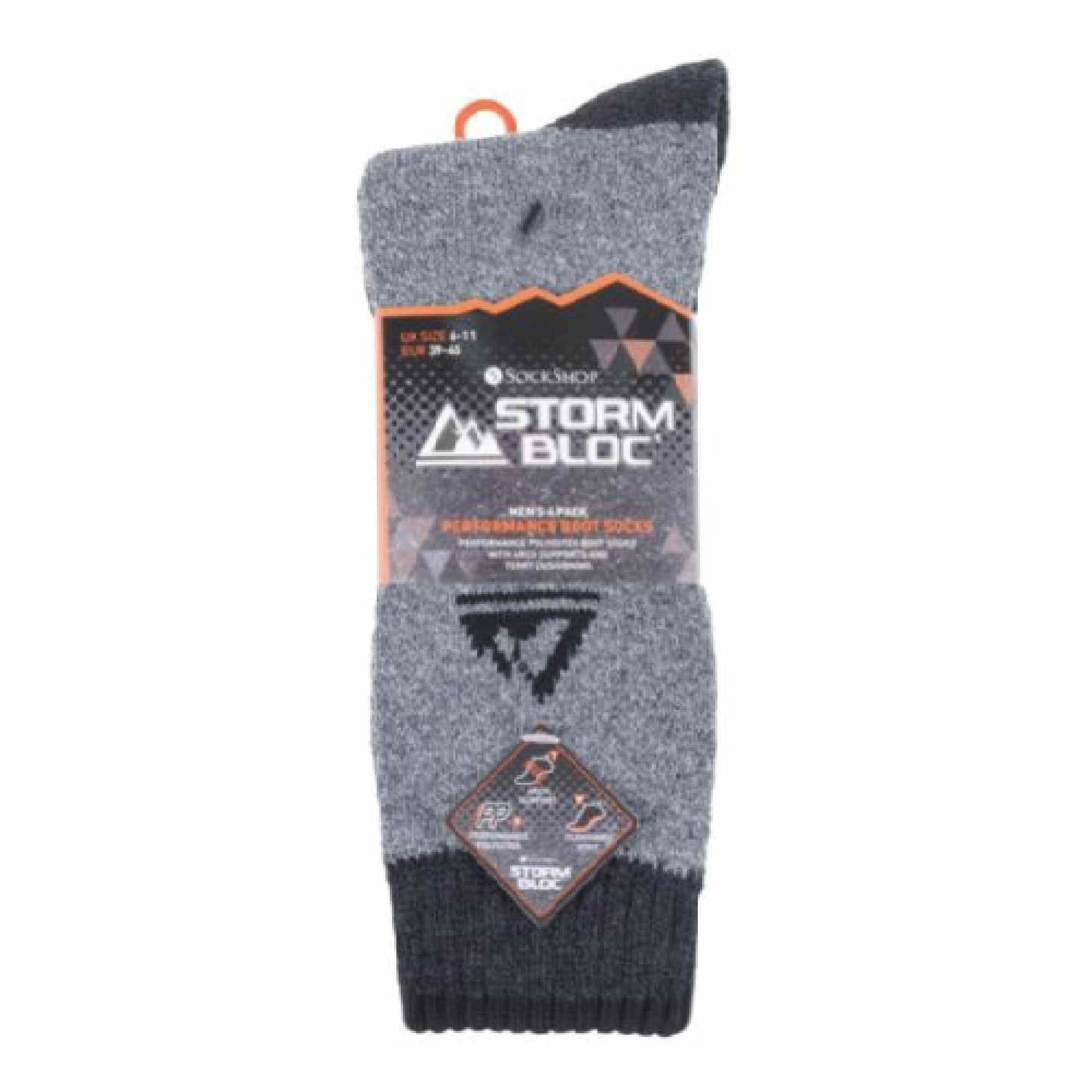 4 Pack Mens Cushion Sole Hiking Work Boot Socks 2/7