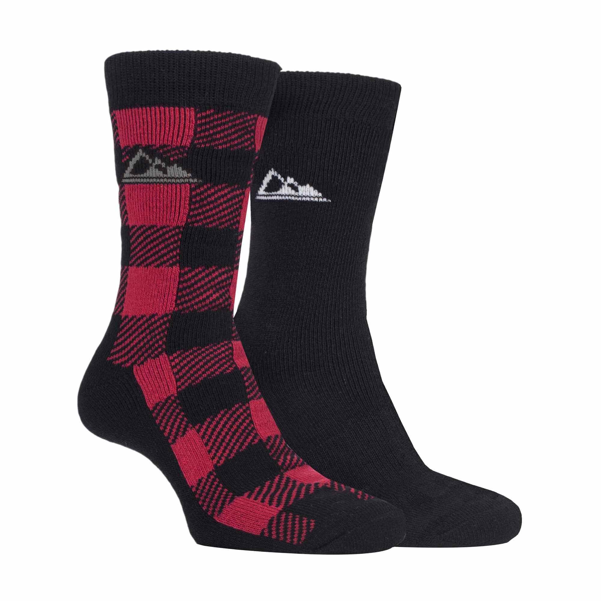 STORM BLOC 2 Pack Mens Thick Cushioned Patterned Winter Warm Thermal Boot Socks for Hiking