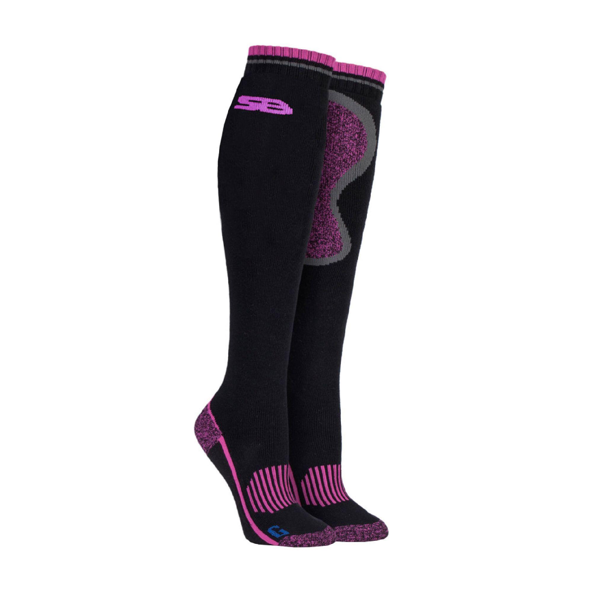 STORM BLOC Ladies Long Knee High Wool Cushioned Thermal Equestrian / Hiking Socks