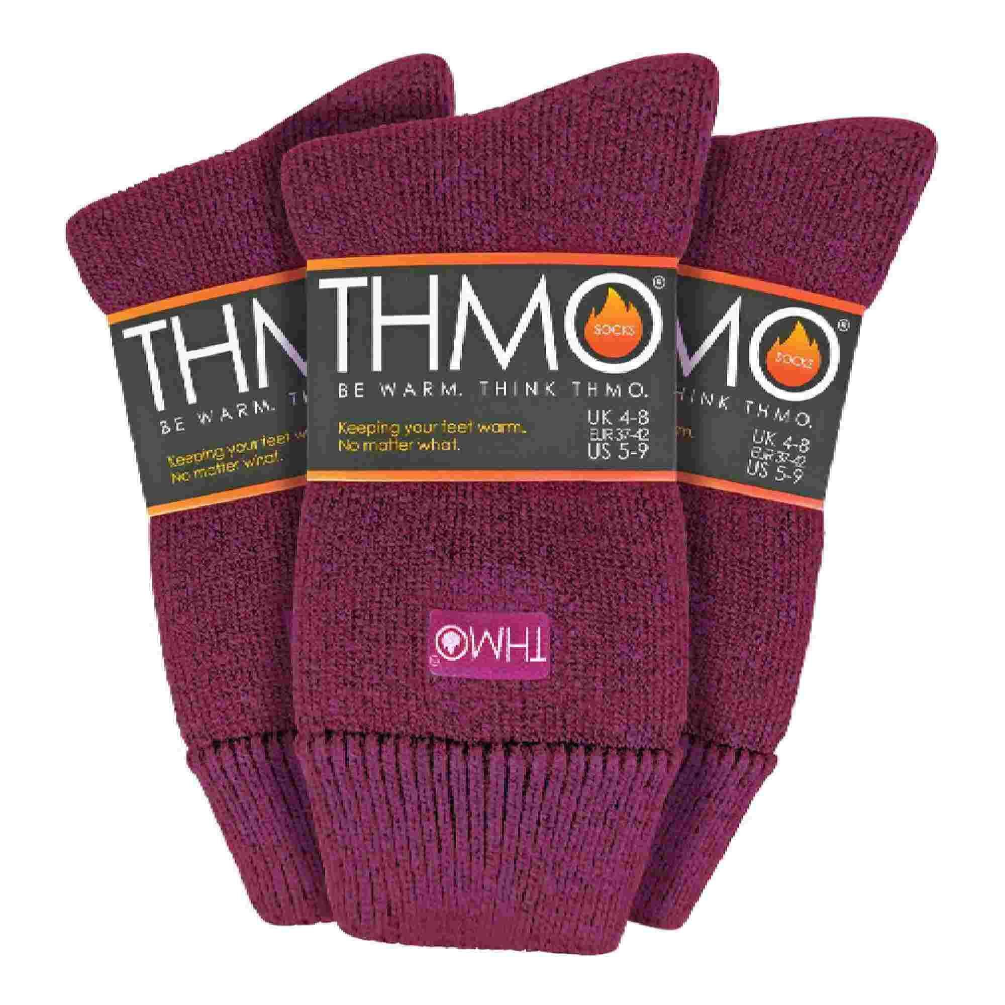 THMO 3 Pack Multipack Ladies Thick Winter Warm Socks with Comfort Top