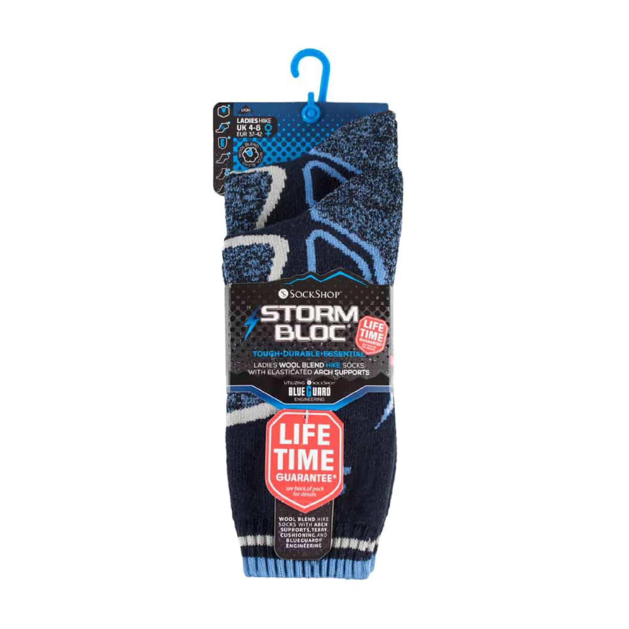 2 Pack Ladies Wool Blend Hiking Socks with Arch Support 2/4