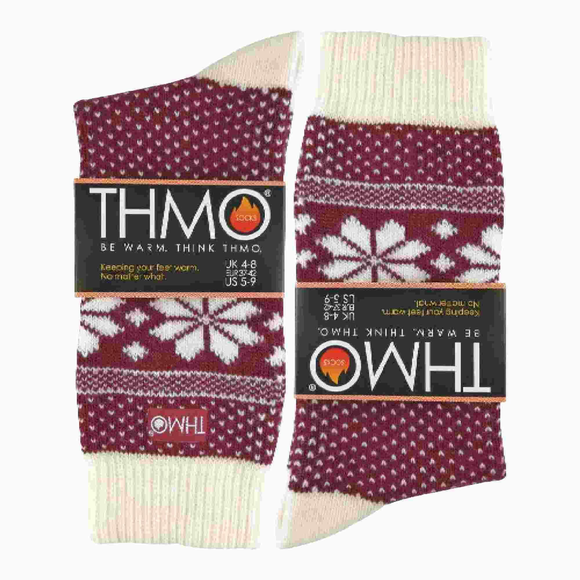 THMO - Femme Polaire Epaisse Vintage Fantaisie Chaussettes en Laine pour Hiver 2/7