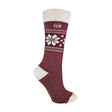THMO - Femme Polaire Epaisse Vintage Fantaisie Chaussettes en Laine pour Hiver