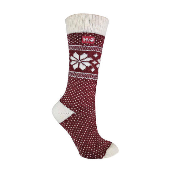 THMO - Femme Polaire Epaisse Vintage Fantaisie Chaussettes en Laine pour Hiver