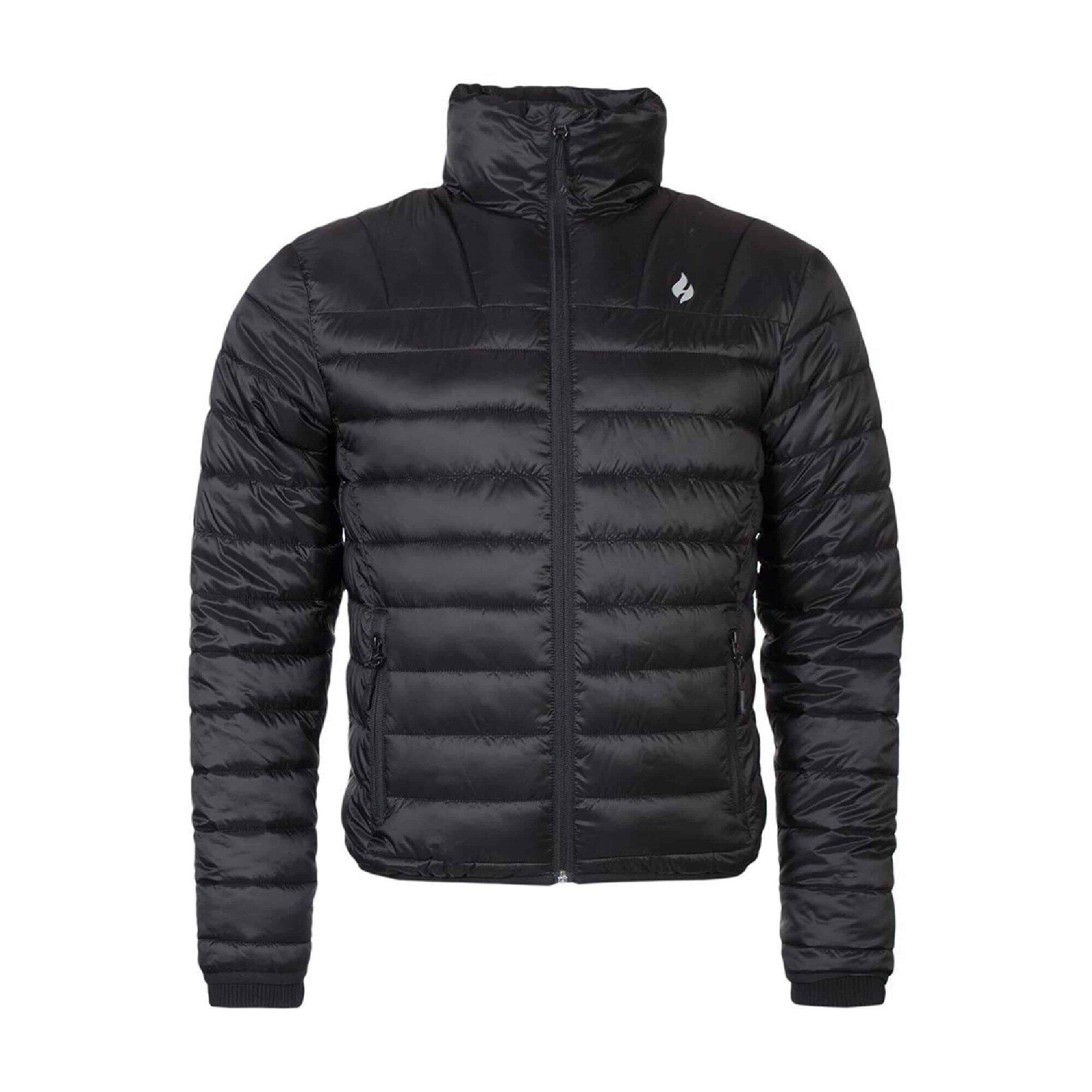 Men's Fleece Lined Quilted Jacket - Windproof Winter Parka With Stand Collar | Medium Length Padded Bomber Coat