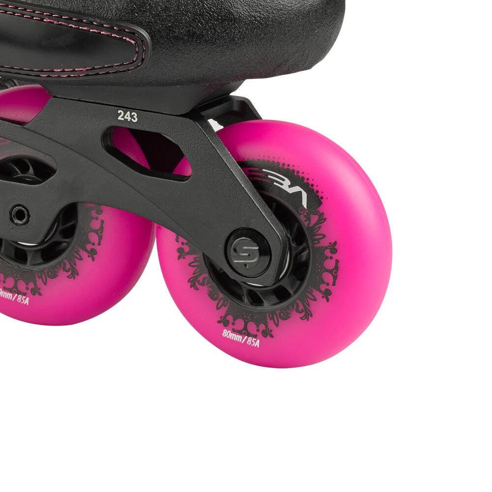 SEBA TRIX 2 80 - INLINE FREESTYLE, FITNESS & CITY SKATES - BLACK/PINK 5/6