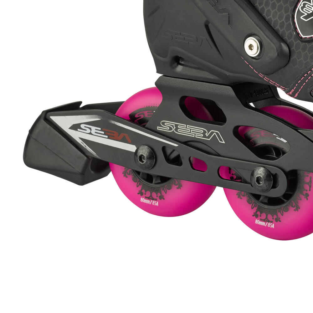 SEBA TRIX 2 80 - INLINE FREESTYLE, FITNESS & CITY SKATES - BLACK/PINK 2/6