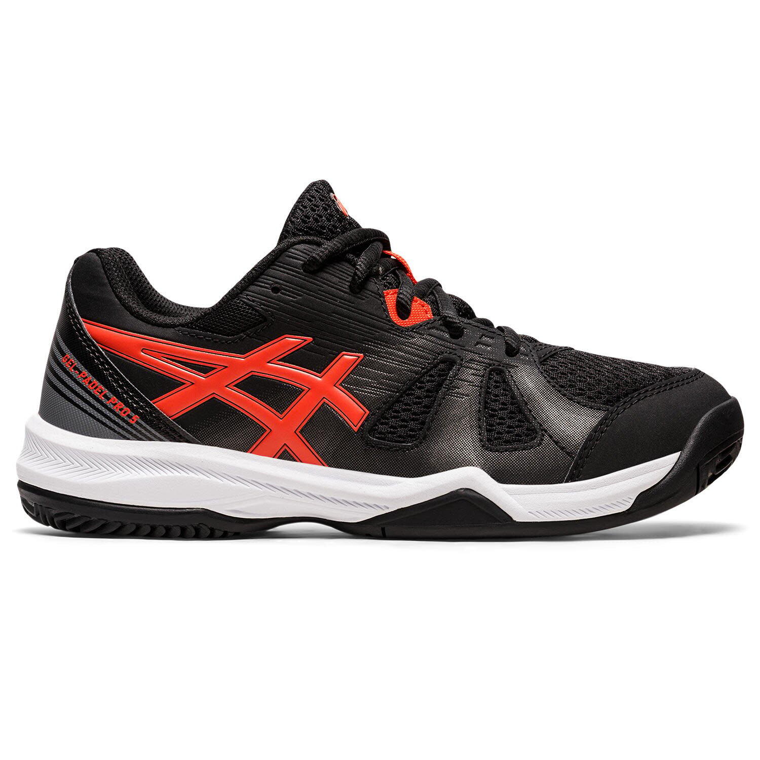 Scarpe Per Bambini Asics Gel-padel Pro 5 Grade School 1044a048 001 Nere E Rosse 4/7
