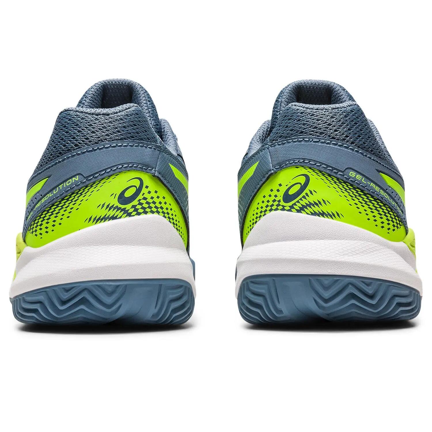 Zapatillas Tenis Niños- ASICS Gel-Resolution 9 Clay GS - Steel Blue/Hazard Gree 5/7