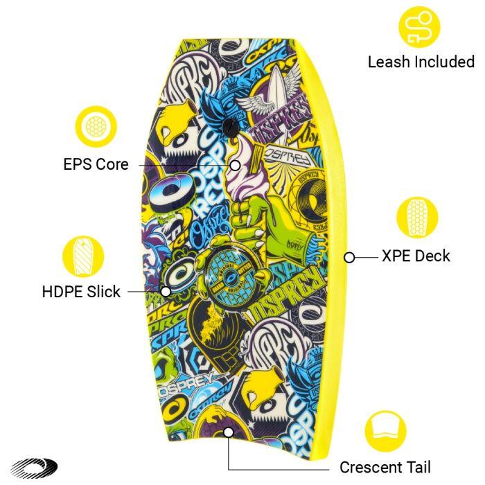 Osprey 33" Stickers Bodyboard Yellow 3/6