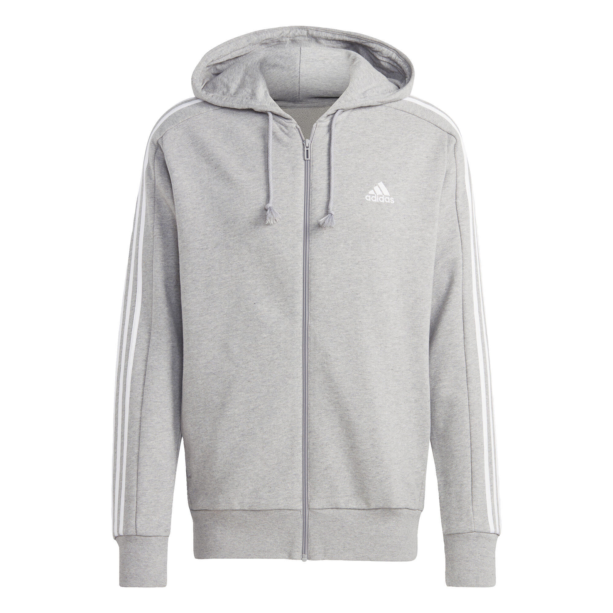 Essentials French Terry 3-Stripes Full-Zip Hoodie 2/5