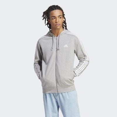 Felpa con cappuccio Essentials French Terry 3-Stripes Full-Zip