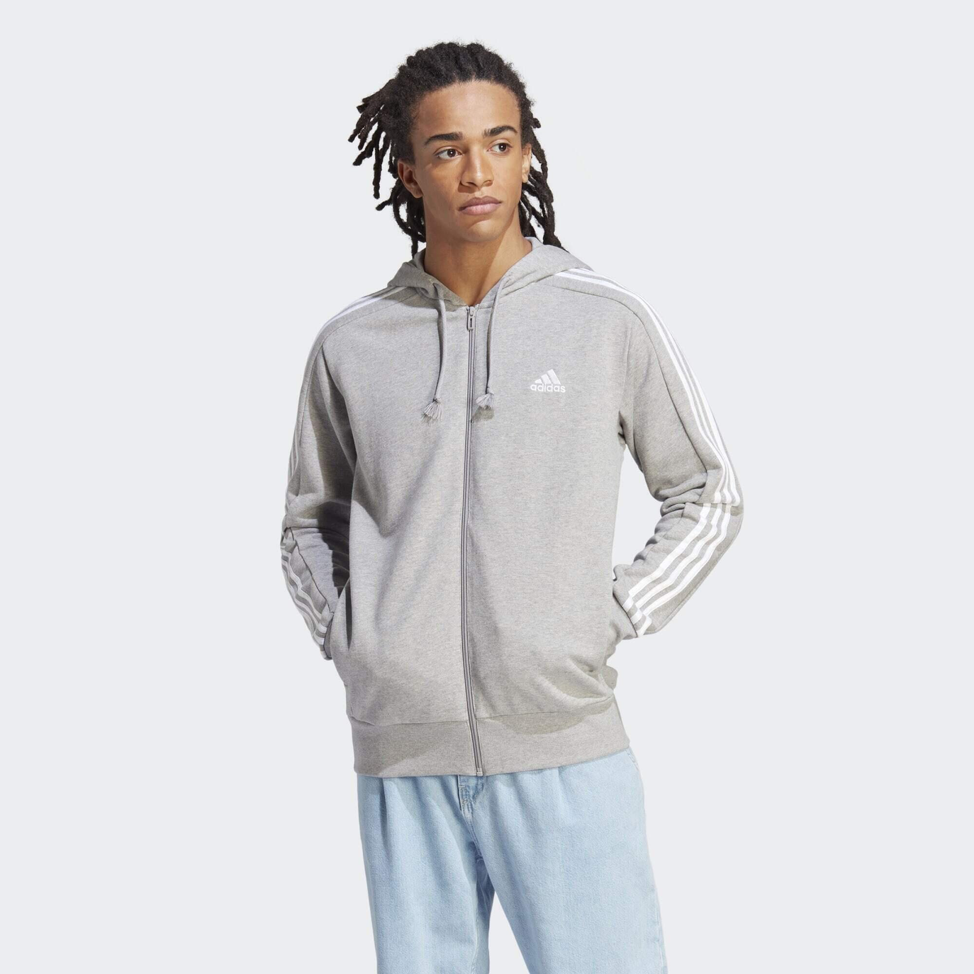ADIDAS Mikina Essentials French Terry 3-Stripes Full-Zip