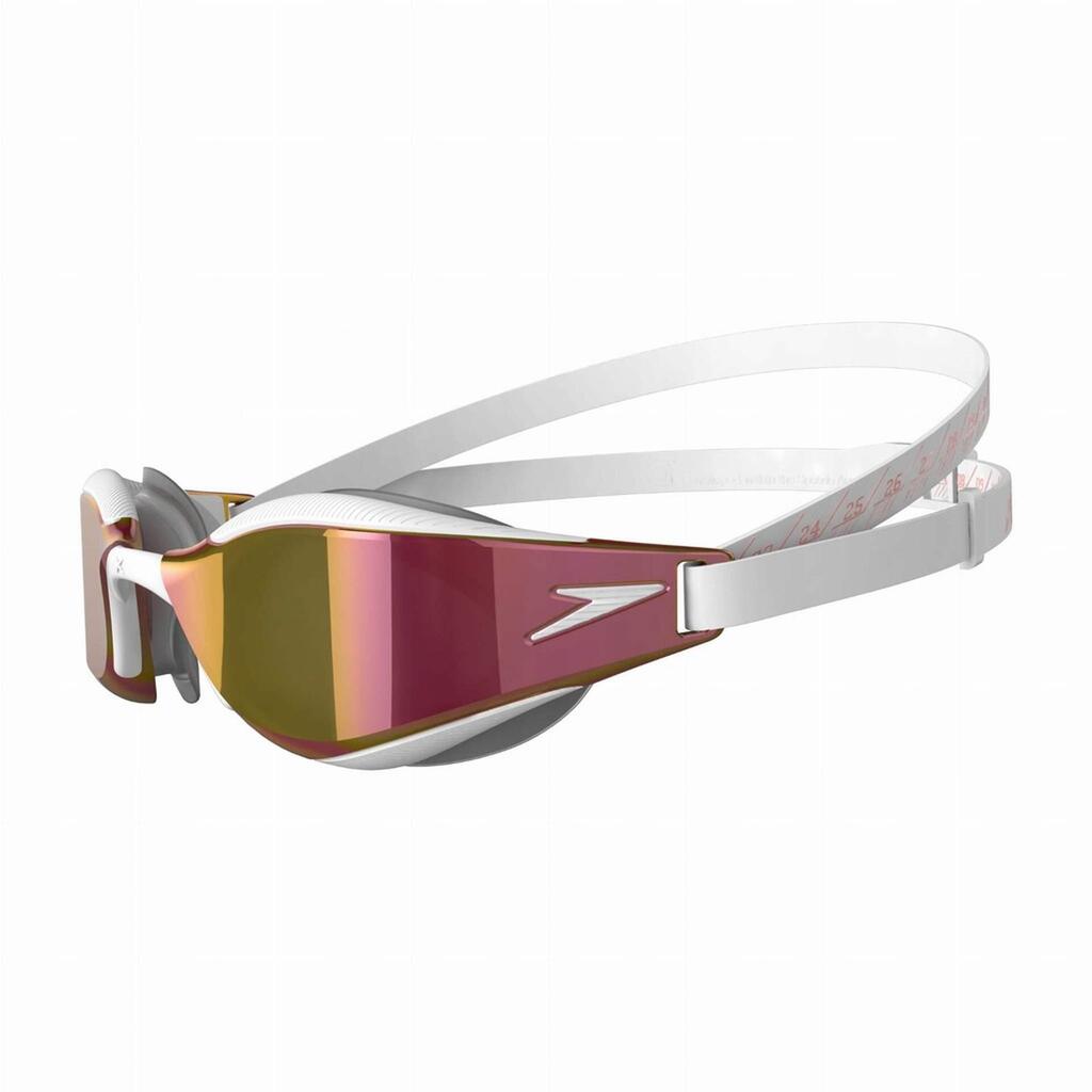 Speedo Fastskin Hyper Elite Mirror Goggles - White / Oxid Grey / Rose Gold
