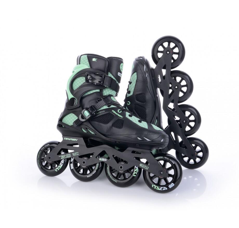Ezza 90 – Femme – Rollers en ligne – Noir – Vert 6/7