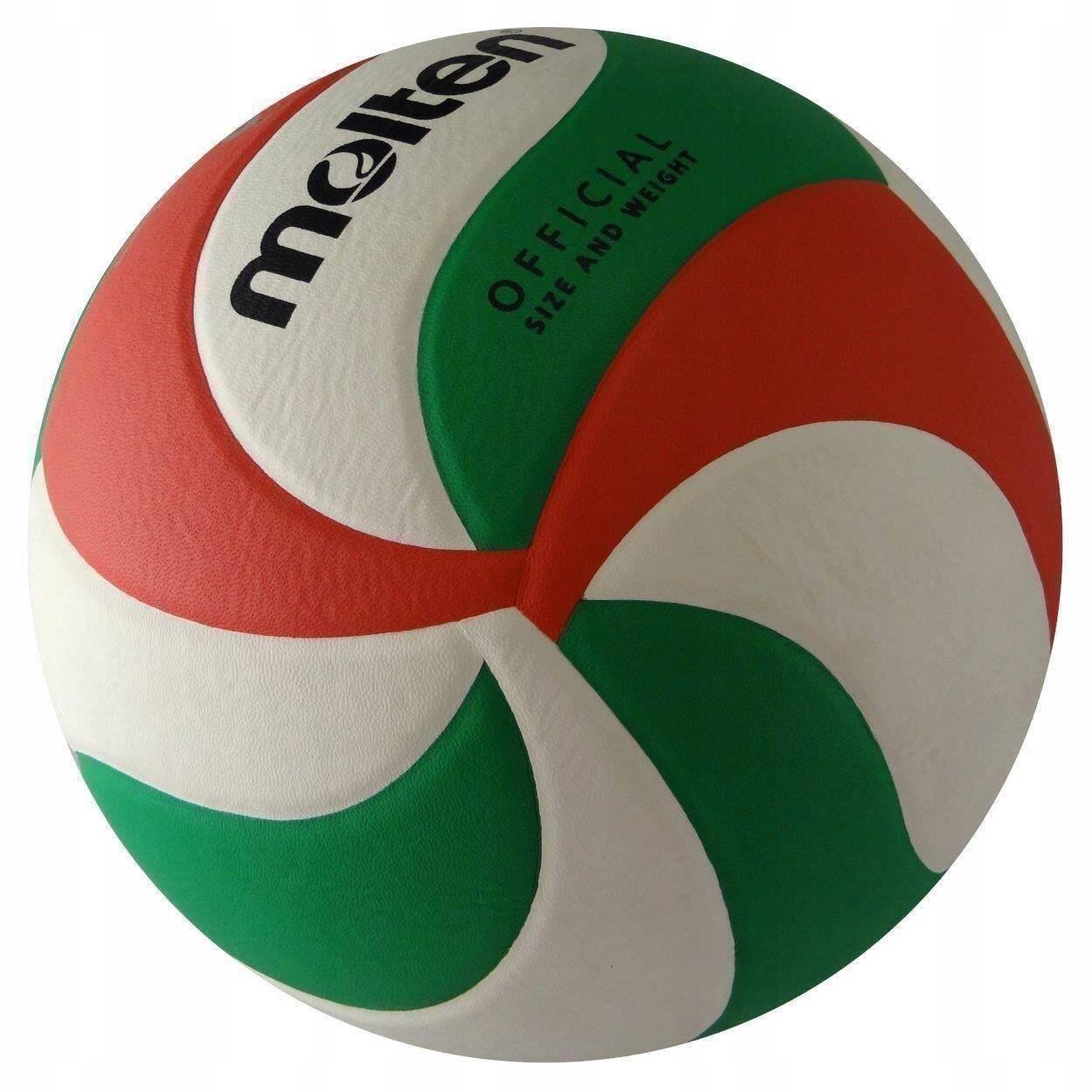 Voleibol de Couro (Branco/Vermelho/Verde) 3/5