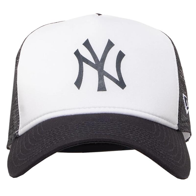 Férfi baseball sapka, New Era Team Block New York Yankees MLB Trucker Cap, fehér