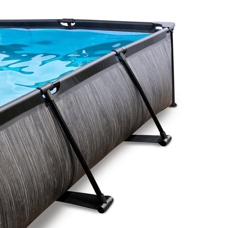 Piscine 220x150x65cm avec voile d'ombrage et pompe filtrante