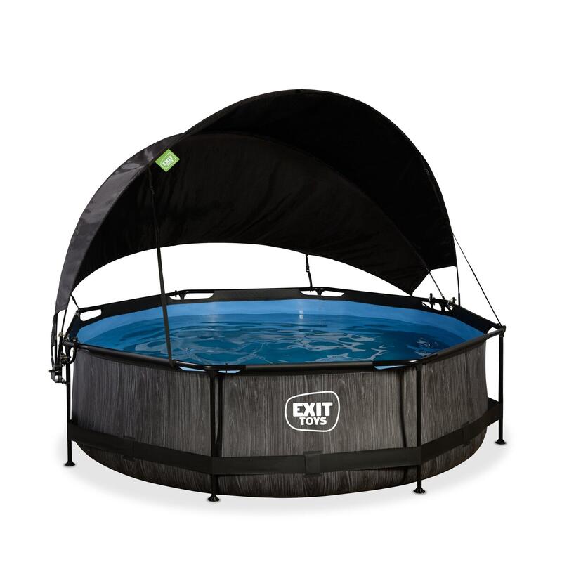 Piscine ø300x76cm avec voile d'ombrage et pompe filtrante