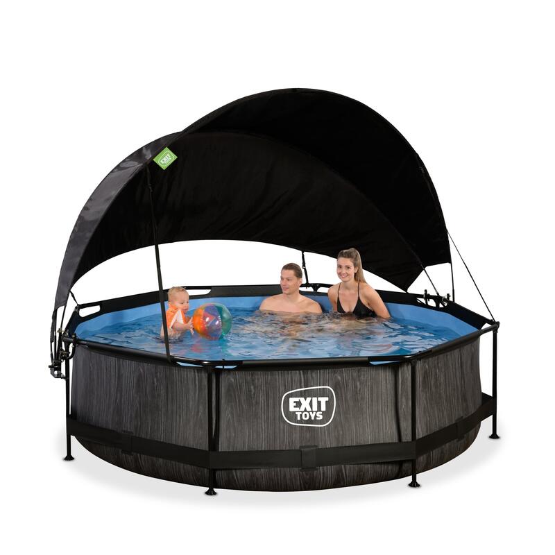 Piscine ø300x76cm avec voile d'ombrage et pompe filtrante