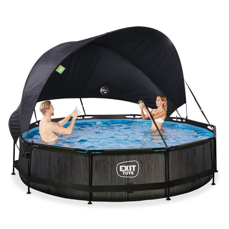 Piscine ø360x76cm avec voile d'ombrage et pompe filtrante