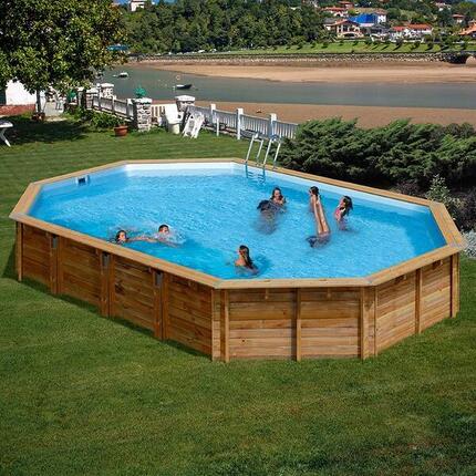 Piscine hors-sol en bois Gre Sunbay Avocado 656x456x131