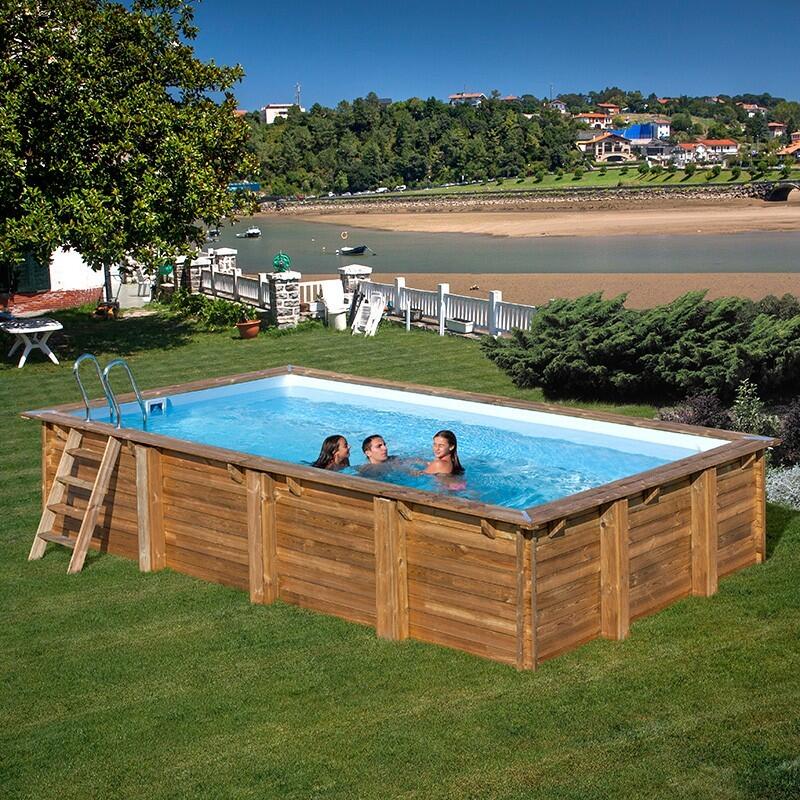 Piscina MADERA NATURAL 620 x 420 x 133 cm