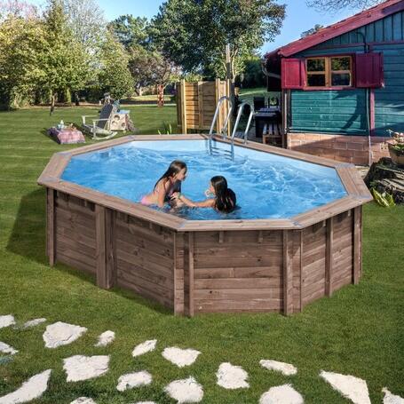 Piscina Rectangular Desmontable  MADERA NATURAL 535 x 335 x 130 cm